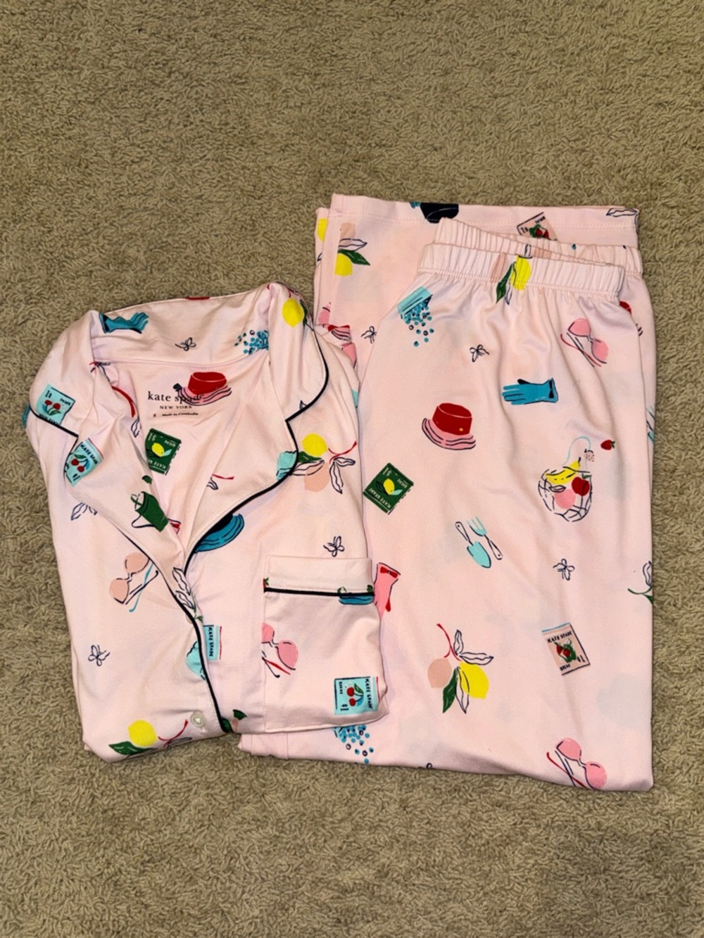 kate spade Light Pink Printed Two-Piece Pajama Set - Picture 13 of 13